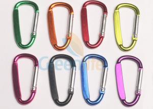 China Promotional Aluminum Carabiner Clips , Silver Pole Personalized Carabiner Keychain on sale