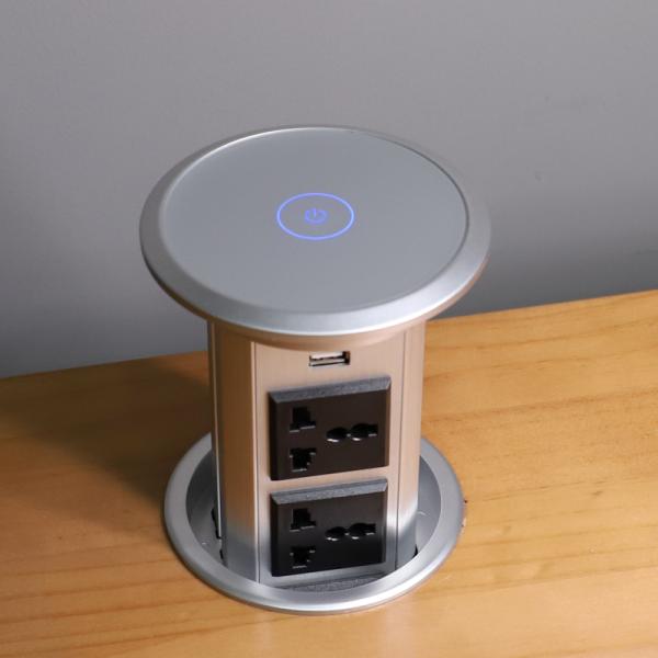 Wireless Charger Desktop Pop Up Electrical Socket Silver / Grey / Black Color