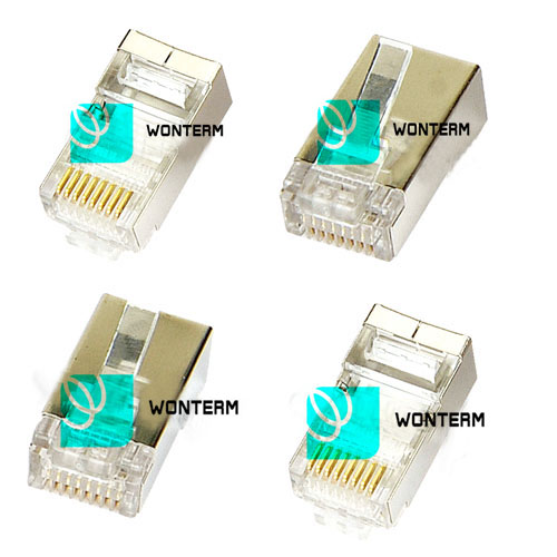 Rectangular Rj 45 Network Jack 8P8C Shielded Cat5e / Cat6 Patch Cord Modular