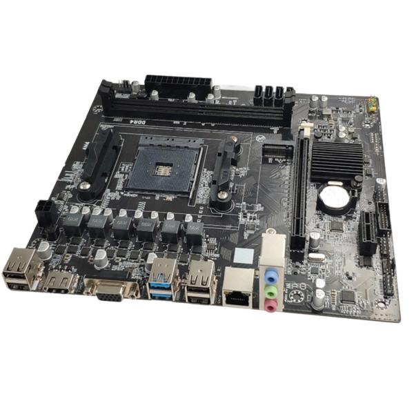 M-ATX AM4 Motherboard For Ryzen3/5 CPUs Dual DDR4 Slots 4*SATA3.0 Ports VGA+HDMI Display Outputs And 3*3.5mm Audio Jacks