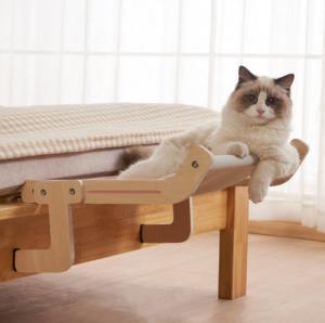 China Hanging Cat Bed With Stand Mount Hammock Window Seat Bed Shelves For Indoor Cats on sale
