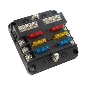  Blade Fuse Block 12 Volt Fuse Box Holder 6 Circuits Negative Bus Terminal Block With LED Indicator Damp Proof Manufactures