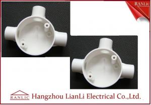 China Three Way Round PVC Electrical Conduit Junction Box BS4568 Custom Made on sale