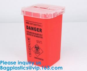 China Biohazard Plastic Sharps Container,Hospital Biohazard Medical Needle Disposable Plastic Safety Sharps Container on sale
