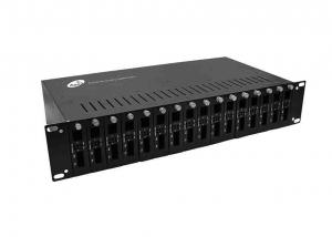 China 2U Rack Mount Media Converter Chassis Dual Power Supply on sale