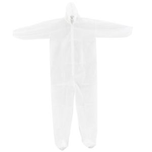  Polypropylene Disposable Protective Coverall With Hood Boots Elastic Wrists Ankles Manufactures