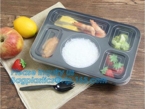 Quality 3 compartment plastic food storage Microwave Freezer Safe Plastic Disposable lunch box,Fast food container disposable ta for sale