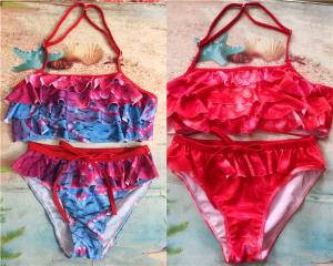  Baby Girl Swimsuit Ruffle Tankini Bikini 2 Piece Swimwear Bikini Manufactures