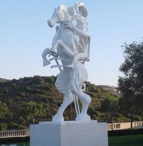 China White painting Abstract bronze sculptures, bronze horse with figure statues , China sculpture supplier on sale