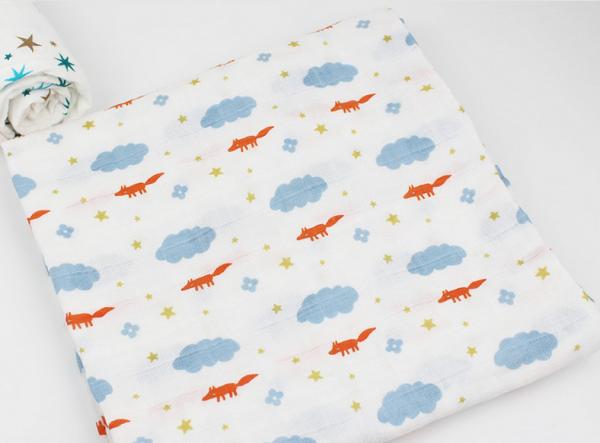 Quality cotton muslin swaddle blanket convenient baby swaddle，Anti-Pilling, Portable, Wearable， Printed 2 Layers for sale