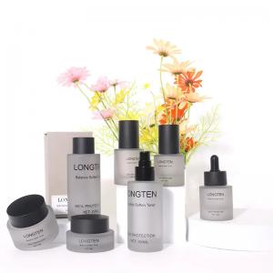  Luxury Round Skincare Glass Bottle For Cosmetic Cream Toner Lotion Manufactures