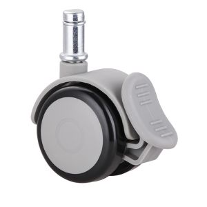 China 3 Inch M10 Threaded Stem Caster Wheels , TPR Locking Caster Wheels For Chair Kitchen on sale