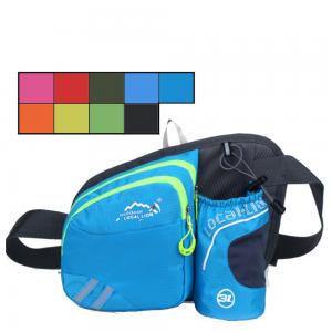  Outdoor sports belt waist bag with water bottle holder fanny pack zipper phone pouch Bum Bag Manufactures