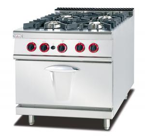  LPG / Natural Gas 4 Burner Cooking Range Impulsive Ignition Stainless Steel Gas Stove Manufactures