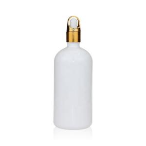 China White Round 200ml Oil Dropper Glass Bottle With Glass Dropper Cap on sale