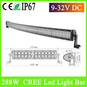 China 288w 4x4 cree led car light, 50 inch led light bar curved on sale