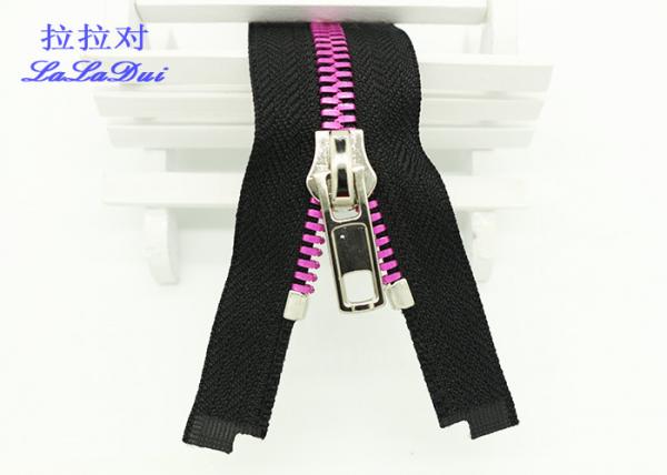 Quality Auto Locking Slider Two Way Open Ended Zip , Novelty 2 Way Separating Zipper Metal  For Hoodies / Cardigan for sale