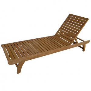 China Factory direct swimming pool furniture wooden pool chair beach bed wood outdoor chaise lounge chair---6235 on sale