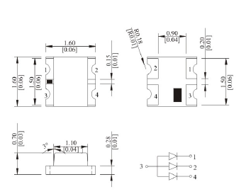 0603 Series Bi - Color / Tri - Color Led Emitting Diode With Small Package