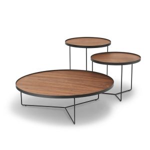 China Contemperary Oval Mdf Wood And Metal Coffee Table Set Furniture For Living Room on sale