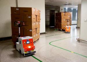  AGV Automated Guided Robot , Automated Guided Tugger High Guiding Accuracy Manufactures
