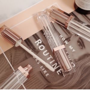 China DIY Logo 5ml Rose Gold Lip Gloss Brush Tubes Empty Bottle High Pigment on sale
