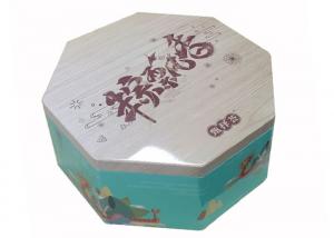 China Large Custom Tin Box , Hexagonal Tin Container For Chinese Rice Pudding Packing on sale