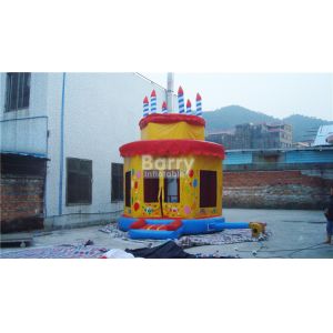  Birthday Party Cake Inflatable Bounce House Anti - Static Inflatable Playhouse Manufactures