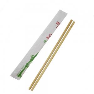 China Full Paper Wrapped Round Bamboo Disposable Chopsticks 19.5cm 4.5mm Custom on sale