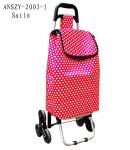 STB 6 Wheels Trolley Shopping Bag Easy For Stair Climber, Zipper Pockets Back