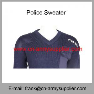  Wholesale Cheap China Military Wool Acrylic Police Army Navy Blue Sweater Manufactures