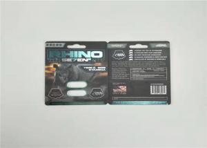 China Pill Medicine Two Capsules Blister Packaging Card Rhino 69 Card With Plastic Cover Bottle on sale