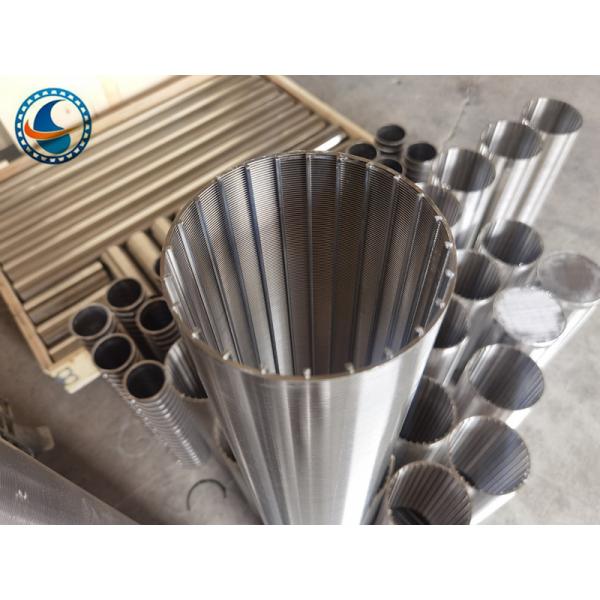Ss304 Support Bar Sieve Drum 0.1mm Slot Wedge Wire Screen Pipe
