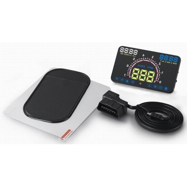 Ouchuangbo 5.8 inch hud head up diplay with OBD2 Interface Plug & Play ES350 Vehicle-Mounted Speeding Warning Alarm