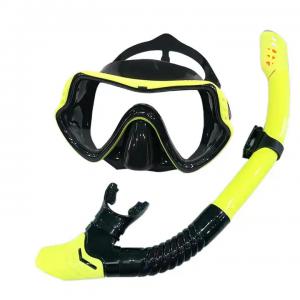  High Quality Adult Snorkel Diving Scuba Set with Anti-Fog Coated Glass Purge Valve and Anti-Splash Silicon Mouth Piece Manufactures
