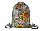 Custom Pull String Bags , Thermal Transfer Printing Canvas Drawstring Cinch