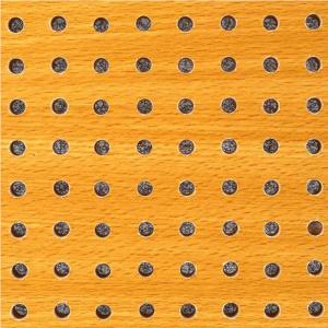  Yellow Perforated Wood Acoustic Panels Fireproof Veneer Surface Sound Wall Panel Manufactures