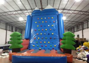 China Amusement Park Inflatable Rock Climbing Wall Sports Games Straight inflatable climb wall with the pine trees on sale