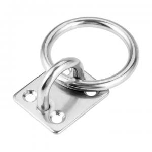 Marine Hardware Wall Mounted Square Pad Eye Plate with Welded Ring and Galvanized Finish Manufactures