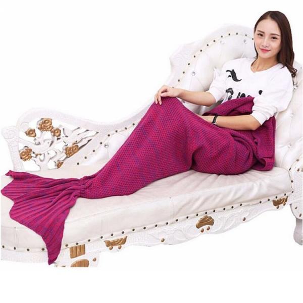 2017 new fashion 100% acrylic colors girls mermaid tail blanket