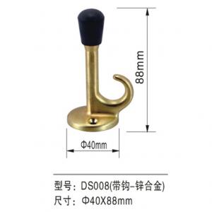 China Zinc Alloy Floor Mounted Door Stop 40x88mm Polished Chrome With Hook on sale