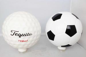 China Soccer Ball Tequila Glass Bottle With T Cork Screw Cap Full Coating Gradient Painting on sale