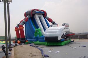 China Castle Style Bounce House Water Slide Combo Rentals , Double Lane Water Slide on sale