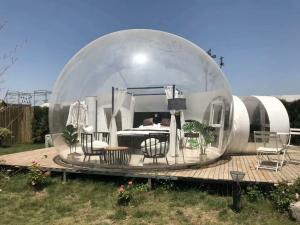  Dome House Igloo Transparent Inflatable Tent with 4 Parts Bathroom, living room, bedroom and passageway Manufactures