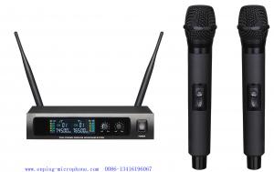 LS-670 wireless microphone system UHF PRO dual channel headset lavalier LCD blacklight fixed frequency