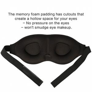  Premium Memory Foam Sleep Mask / Bedtime Eye Mask With Adjustable Head Strap Manufactures