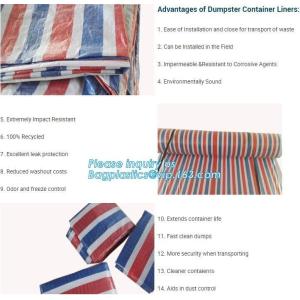 6Mil Drawstring White Waterproof Dumpster Container Liners,Recycled PE Dumpster