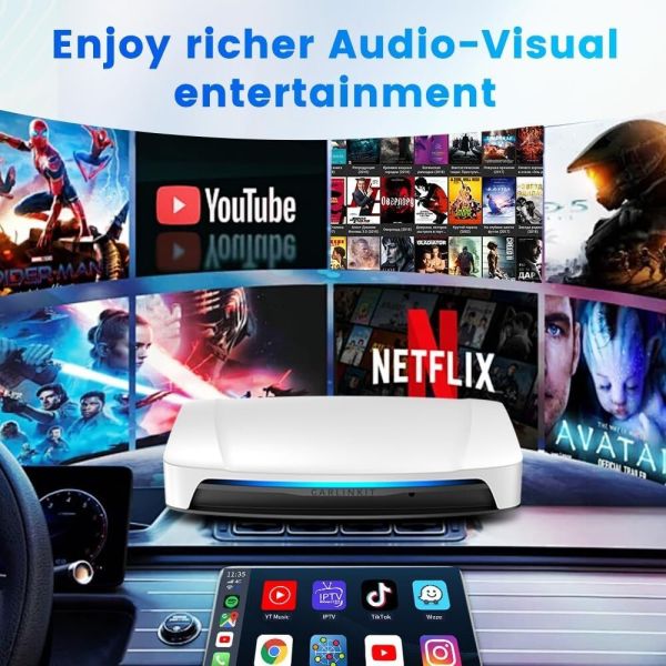 Wireless Adapter Carplay And Andriod Auto To Youtube Netflix Magicbox For Android 13 Car Play TBox UHD Android Auto Box SDM660 4G 64Gb