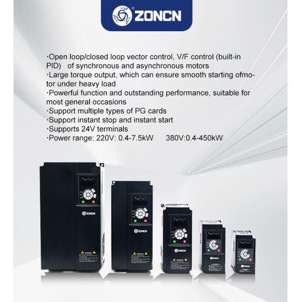 High performance inverter VFD Variable Frequency Drive 0.4kw To 450kw