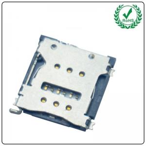 China PTFE insulation resistance Push Nano Sim Card Connector 1.5H With Card Tray on sale
